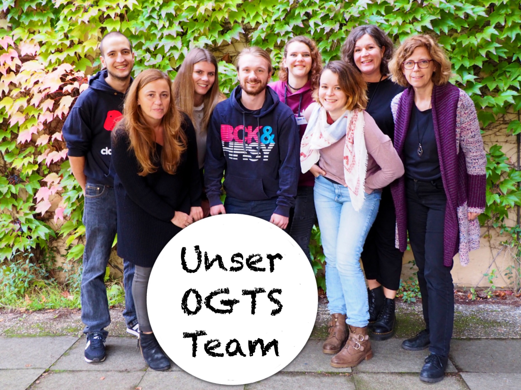 Das OGTS-Team:  (Von links nach rechts:) Johannes Jelinek, Petronela Guth, Alexandra Ulherr, Felix Ponader, Laura Koch, Kristina Kroll, Katja Gese (Leitung)
